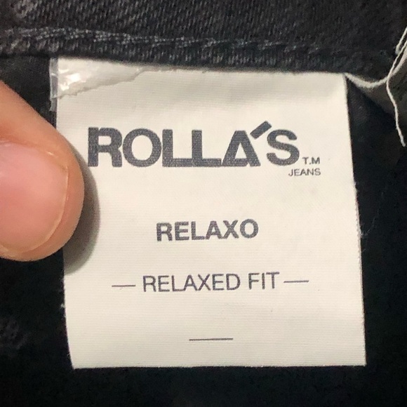 Rolla's Jeans Men's 34 Relaxo Relaxed Fit Chopped Cropped in Stone Black Denim - Picture 3 of 9